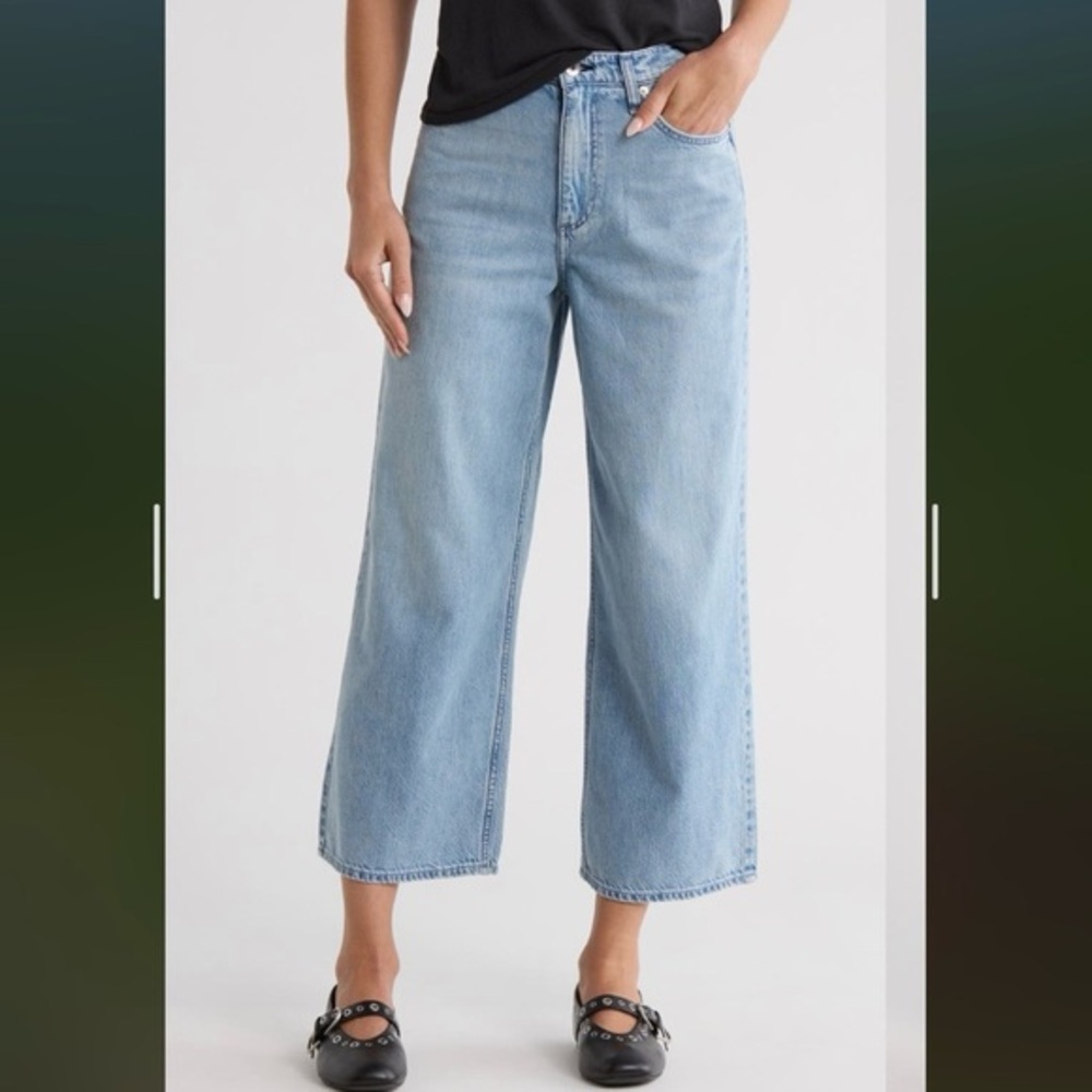 rag & bone Annie High Waist Wide Leg Ankle Jeans in Buchanan Size 29
